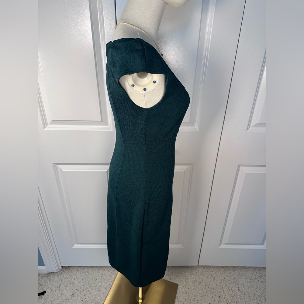 Maeve by Anthropologie Dark Teal Cap Sleeve Midi Sheath Dress - Picture 5 of 6